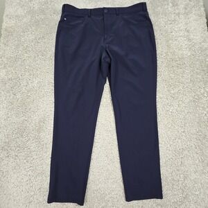Mizzen+Main Mens Helmsman Pants Blue 36x30 Slim Tech Stretch‎ Performance Work